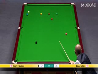 斯诺克英锦赛正赛32进16轮次巴里·霍金斯6-4大卫·利利20251203