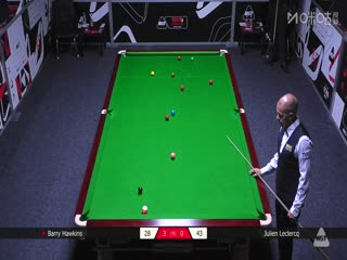 2025斯诺克武汉公开赛资格赛巴里·霍金斯5-1朱利安·勒克莱尔20250624