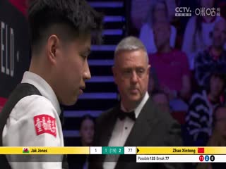 24-25赛季斯诺克世锦赛第一轮杰克·琼斯2-7赵心童（第一阶段）20250421