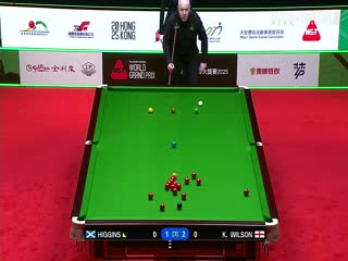 斯诺克世界大奖赛16进8约翰·希金斯4-2凯伦·威尔逊20250306