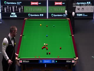 斯诺克球员锦标赛第一轮凯伦·威尔逊6-3马克·艾伦20250318