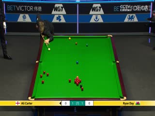 斯诺克威尔士公开赛16进8瑞恩·戴1-4阿里·卡特20250214