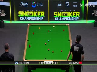 斯诺克利雅得狂欢季沙特大师赛第二轮约翰·希金斯4-0丁俊晖20251120