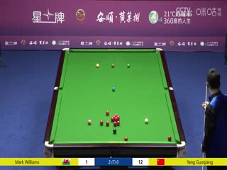 斯诺克2023CBSA中国职业斯诺克巡回赛Day1一号桌回放：杨国强0-4马克·威廉姆斯20230801