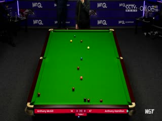 2023斯诺克英锦赛资格赛晋级轮安东尼·麦克吉尔6-2安东尼·汉密尔顿20231122
