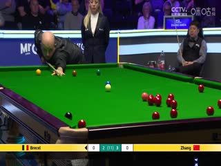 2023斯诺克英锦赛第二轮张安达6-4卢卡·布雷切尔20231130