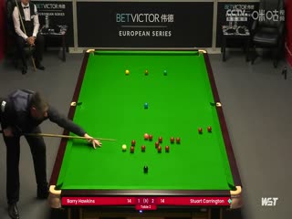 2023斯诺克德国大师赛资格赛巴里·霍金斯5-2斯图尔特·卡灵顿20231218