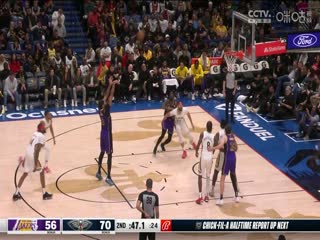 NBA常规赛湖人VS鹈鹕20240101