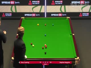 2024斯诺克世界大奖赛周跃龙4-1斯蒂芬·马奎尔20240116