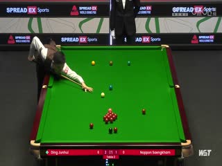 2024斯诺克世界大奖赛诺庞·桑坎姆1-4丁俊晖20240118