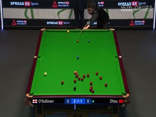 2024斯诺克世界大奖赛周跃龙3-4罗尼·奥沙利文20240118