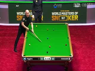 2024斯诺克利雅得世界大师赛约翰·希金斯4-0阿罗拜德利20240304（黑8）