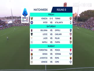 意甲联赛威尼斯VS都灵20240831