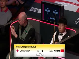 24-25赛季斯诺克世锦赛四分之一决赛赵心童13-5克里斯·韦克林（第三阶段）20250430