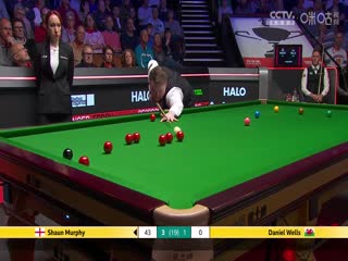 24-25赛季斯诺克世锦赛第一轮肖恩·墨菲7-2丹尼尔·威尔斯（第一阶段）20250423