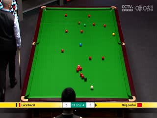 24-25赛季斯诺克世锦赛第二轮丁俊晖4-13卢卡·布雷塞尔（第三阶段）20250429