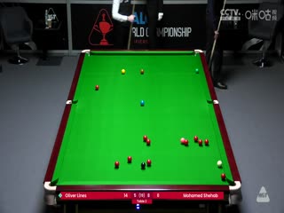 斯诺克世锦赛资格赛128进96奥利弗·莱恩斯10-8穆罕默德·谢哈布（第二阶段）20250408