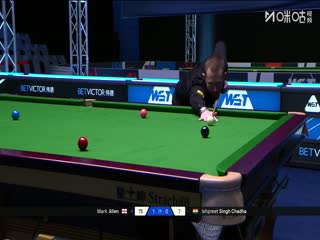 斯诺克苏格兰公开赛第一轮马克·艾伦4-0辛格·查达20251217